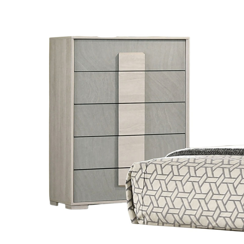 Commode à tiroirs en queue d'aronde de style contemporain 1 pièce