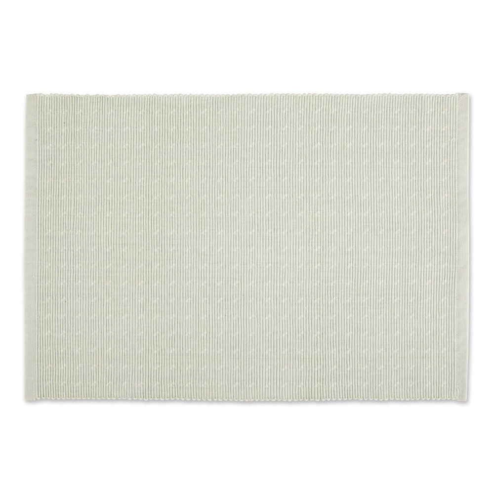 Ebern Designs Misty Blue Dobby Dots Rib Placemat Set | Wayfair