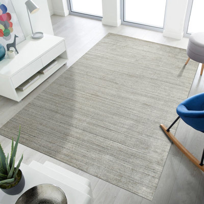Maya Unique Beige Handmade Wool & Viscose Area Rug