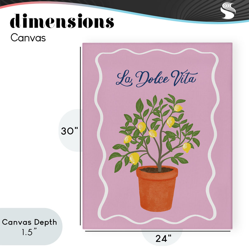 Toile de citronnier Dolce Vita, design par Be Ni La, H 30 po x l 24 po