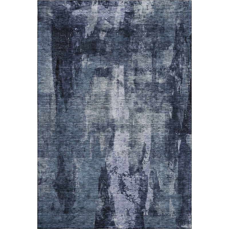 Tapis moderne lavable à la machine de qualité supérieure Dahl AMF1077, Rectangle 5 pi x 7 pi 6 po
