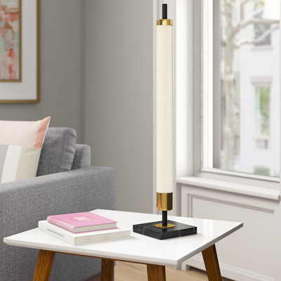 Lampe de table en laiton antique / noir 30 po Nunez