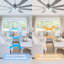 Grand ventilateur de plafond 72 "avec lumières et télécommande, ventilateur de plafond à courant continu réversible 6 vitesses Windmill-2017200186