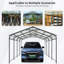 Abri d'auto robuste en métal 12 x 21 pi pour voitures et camions