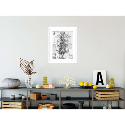 Drawing of an anatomical study by Leonardo da Vinci - Framed Giclee Print