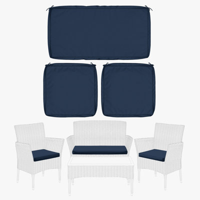 Cartert 3Pcs Outdoor Cushion Cover Set And Patio Seat Cushion Covers, Only Covers