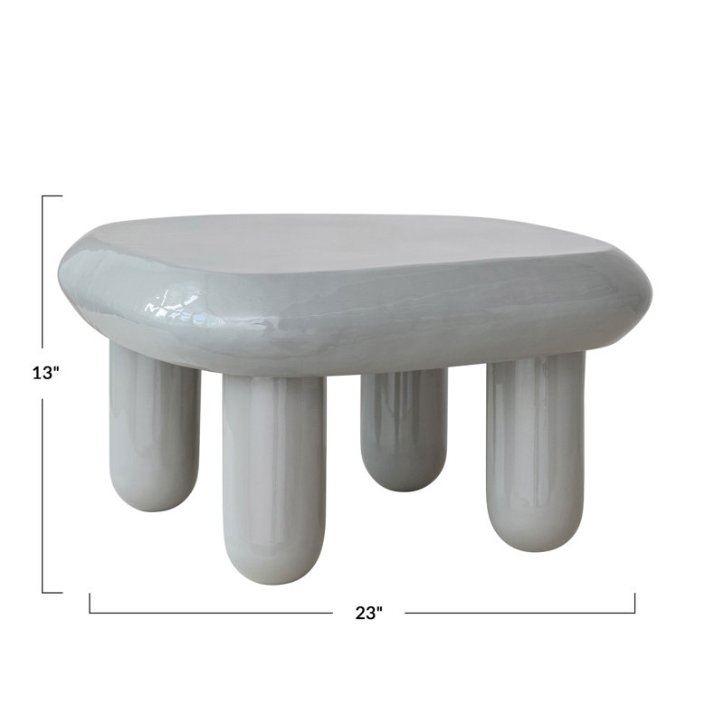 Enameled Metal Square Table