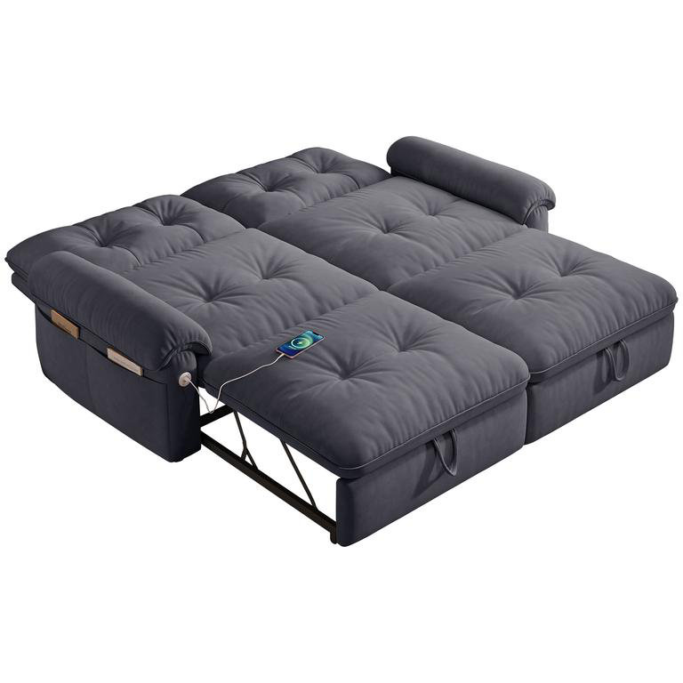 est un canapé-lit convertible de 77 pouces. Il existe également un style deux-en-un qui convient à la fois pour s'asseoir et se coucher. Ce canapé est fait de tissu cachemire et convient aux salons