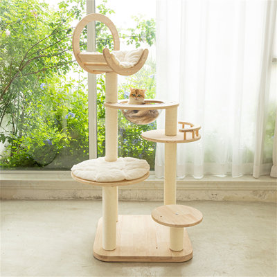  Azar 145cm Transformable Cat Tree, Large Wood Cat Tower