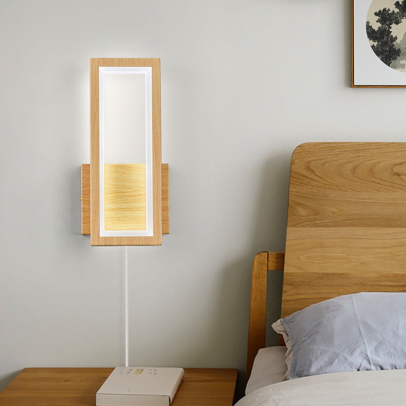 Modern Plug in Wall sconces 18W Indoor LED Simple Wall Fixture 6000K Rectangle Vanity Wall Lights for Living Room Bedroom Hallway Stairs