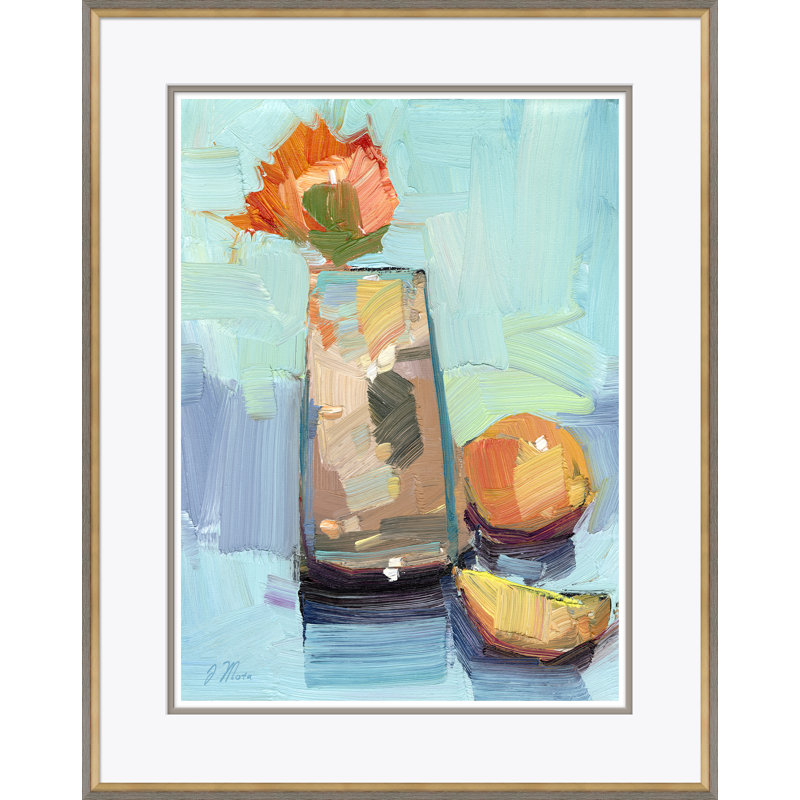Flower And Oranges Painting by Joseph Mota