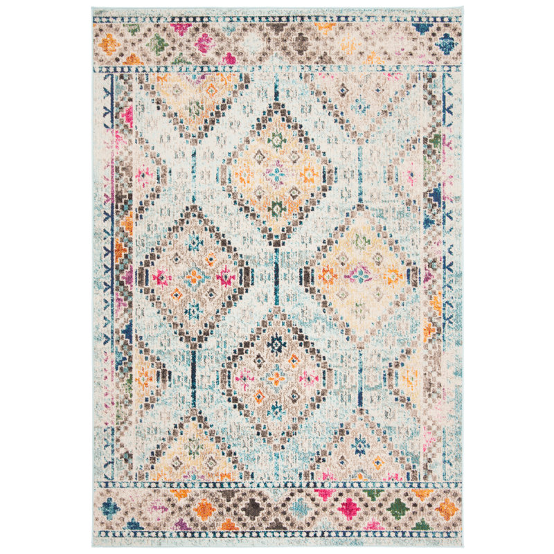 Tapis bleu / jaune Felty, Rectangle 12 pi x 15 pi