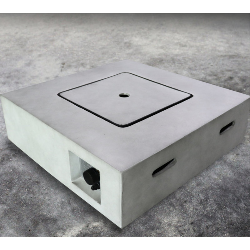 Table de foyer d'extérieur en béton au propane / gaz naturel, 40000, gris, rouille, chaleur moderne, 30 po x 30 po x 11 po, jardin naturel au propane 59 lb