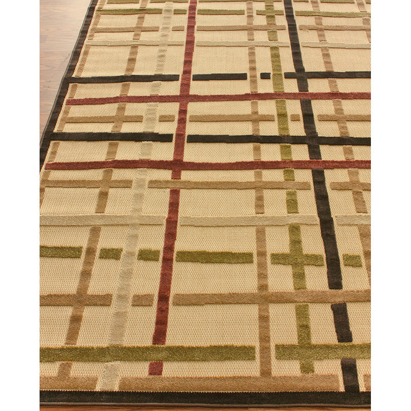Tapis sable / fauve Cammack Lines, Rond 7 pi 5 po