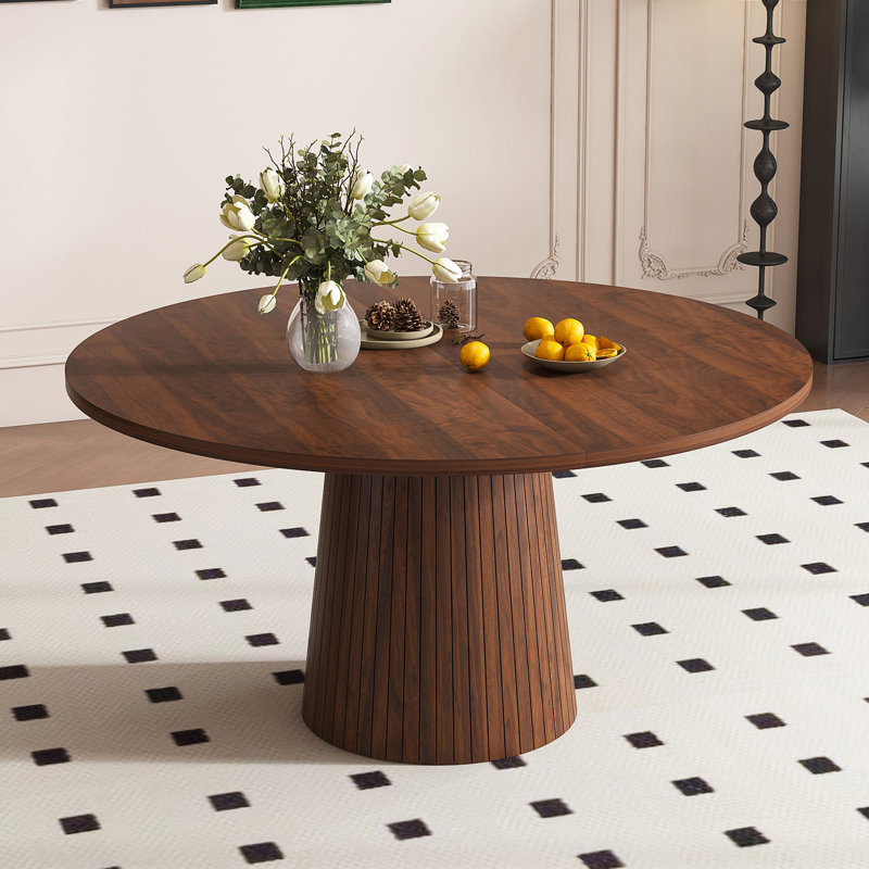 Donnaa 47.2'' Round Dining Table, Brown