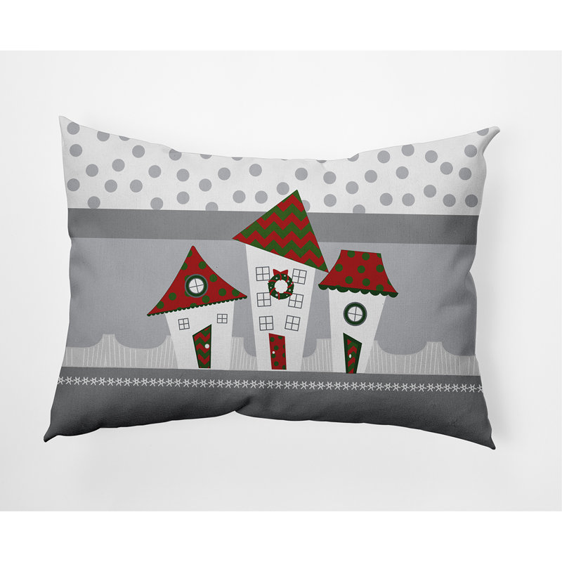 Coussin rectangulaire intérieur / extérieur Coastal Christmas, Gris