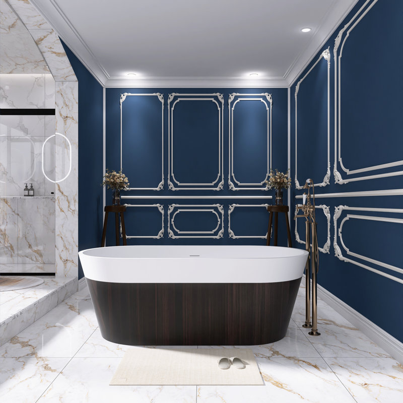 Baignoire de trempage autoportante 63 po. X 29,5 po. 63 po. X 29,5 po.