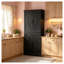 Grand garde-manger de style campagnard de 72 pouces avec plateau en grain de chêne, finition noire, rangement vertical pour la cuisine ou le bureau personnel