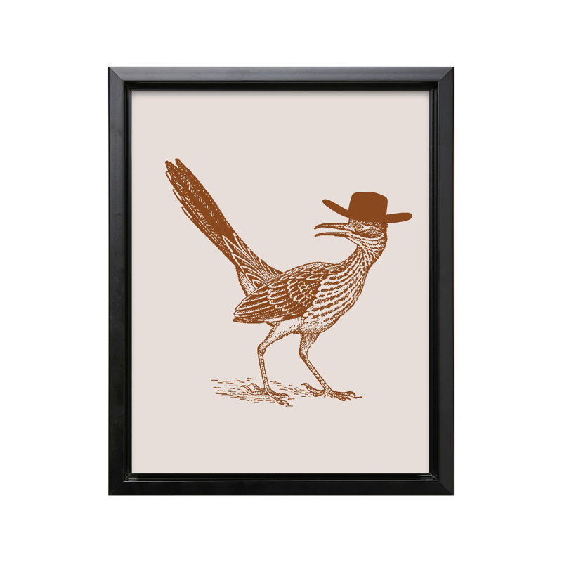 Roadrunner brun, Black Framed, Canvas, 08"H x 10"W