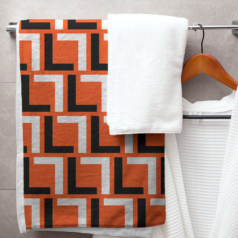 Serviette de plage Houston Throwback, Orange/Black/White