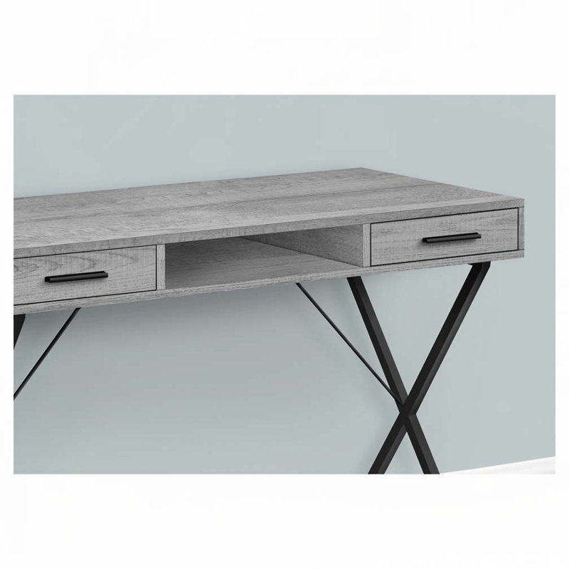 Bureau d'ordinateur à domicile avec tiroir, Gris / Noir