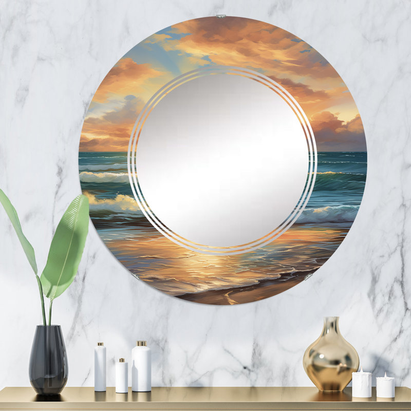 Decollete - Miroir mural rond, 32 po x 32 po