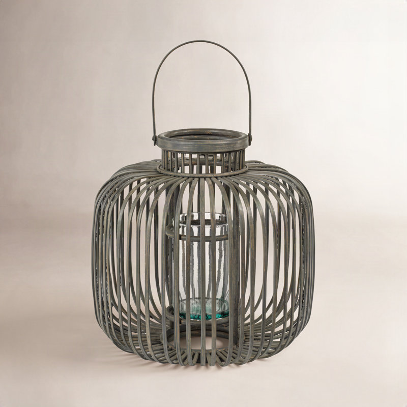 Dumai Bamboo Tabletop Lantern, 19.88" H x 15" W x 15" D