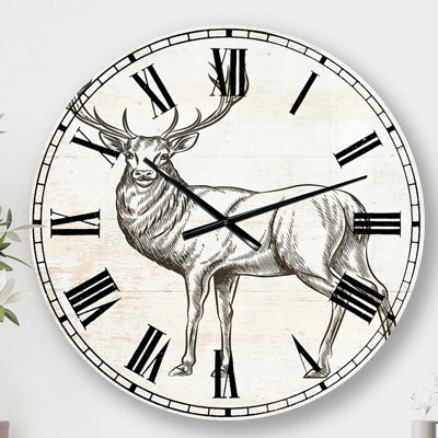 Horloge murale Deer Wild and Beautiful