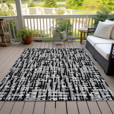 Tapis intérieur / extérieur noir Ayani 