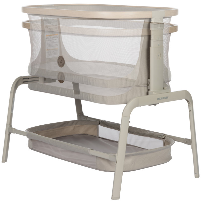 Iora Bedside Crib with Mattress, Beige