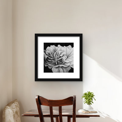 Magnifique impression encadrée de fleurs noires et blanches | Décoration intérieure