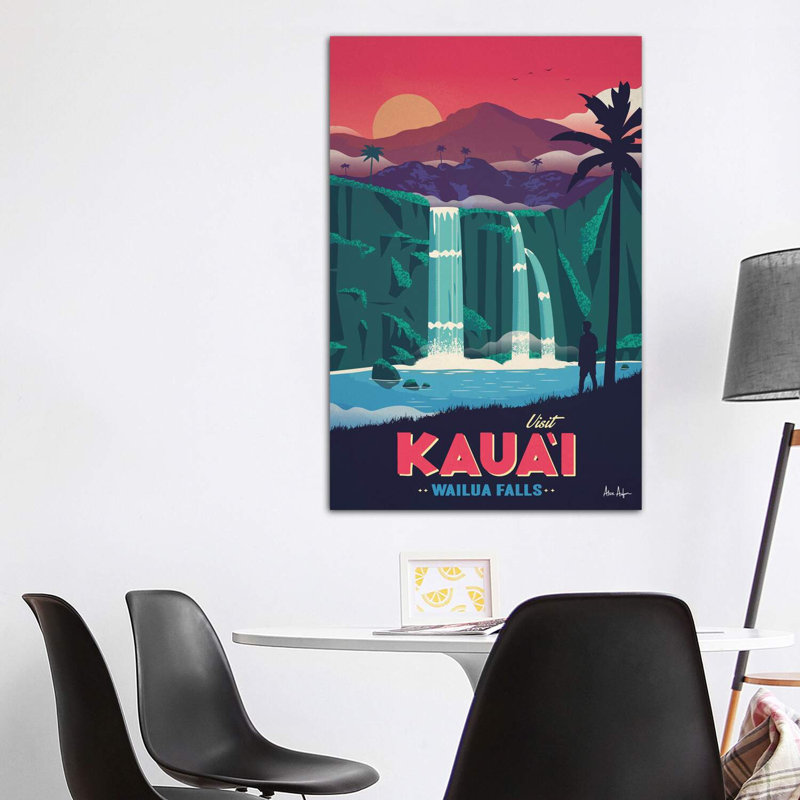 Wailua Falls - Wrapped Canvas Print, 152.4cm H x 101.6cm W x 3.81cm D