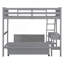 Lit simple superposé au dessus d'un lit double avec bureau-1637512345