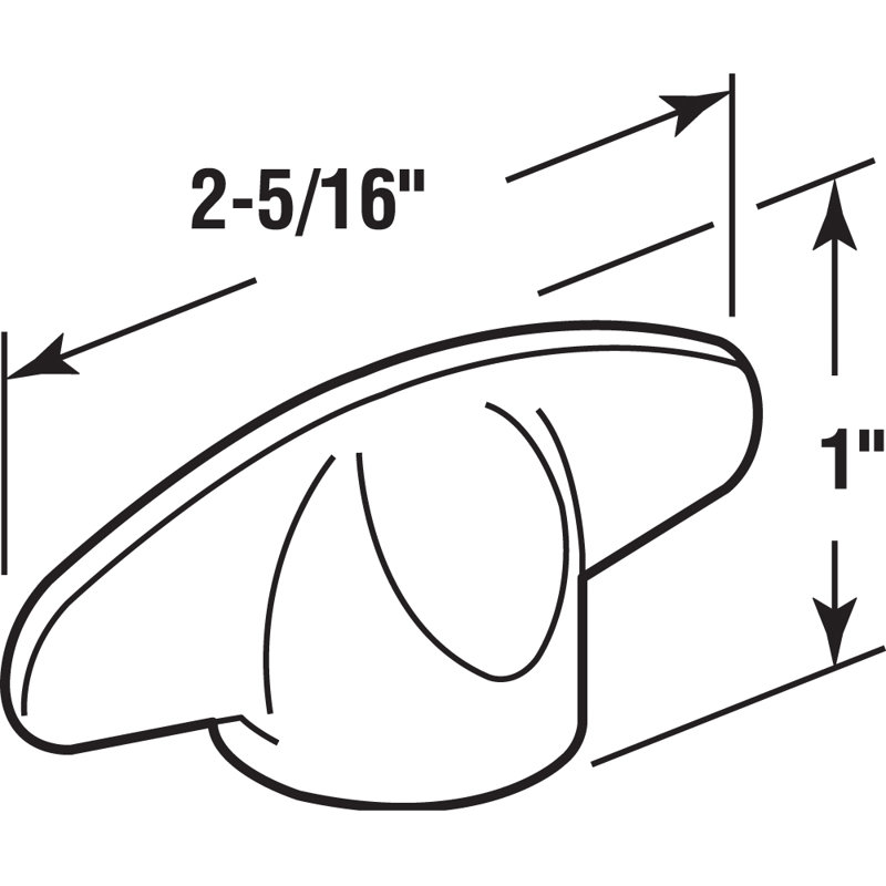 Poignée en T Prime-Line, douille cannelée de 3/8 po, couleur blanche, convient aux utilisateurs de rideaux Andersen®