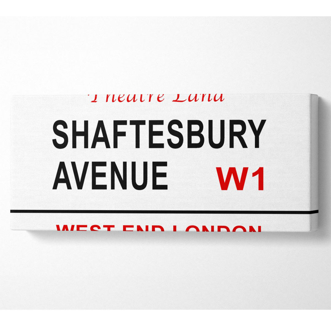 Shaftesbury Avenue Schilder - Wrapped Canvas Typografie