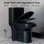 Petite toilette compacte monobloc Nia, conception à double chasse puissante, toilette à économie d'eau avec siège à fermeture en douceur et siège à dégagement rapide