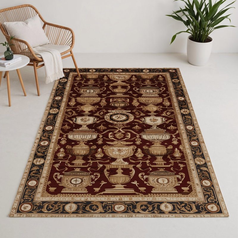 Tapis d'intérieur et d'extérieur brun français, Rectangle 9 pi x 12 pi
