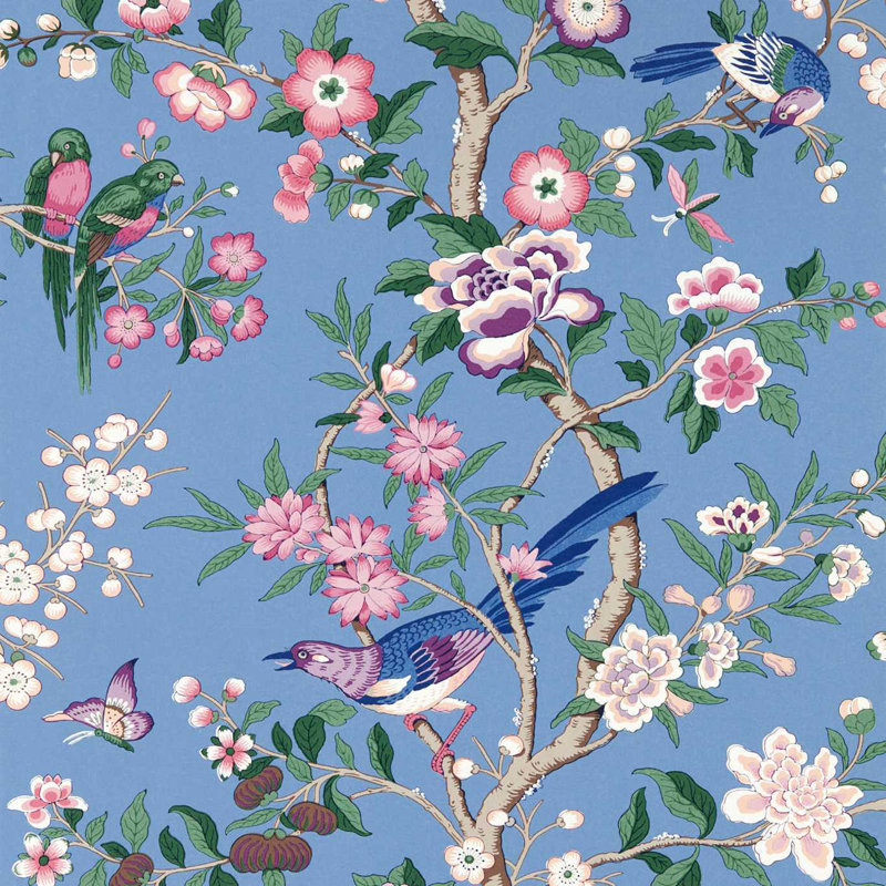 Chinoiserie Hall Wallpaper, Blueberry/Purple