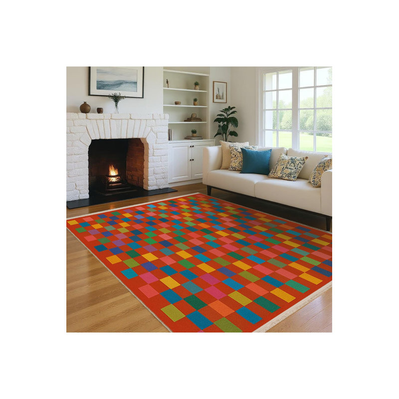Tapis tissé crème à motif géométrique lavable Mosso, 2'6" x 4'11"