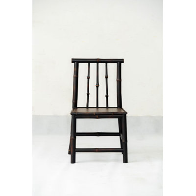 Natural Bamboo Small Chair, Handcrafted Armless Side Chair for Home Decor