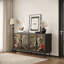 Console 60,3 po, 4 portes vitrées, armoires de rangement pour peinture d'art, armoires décoratives American Retro