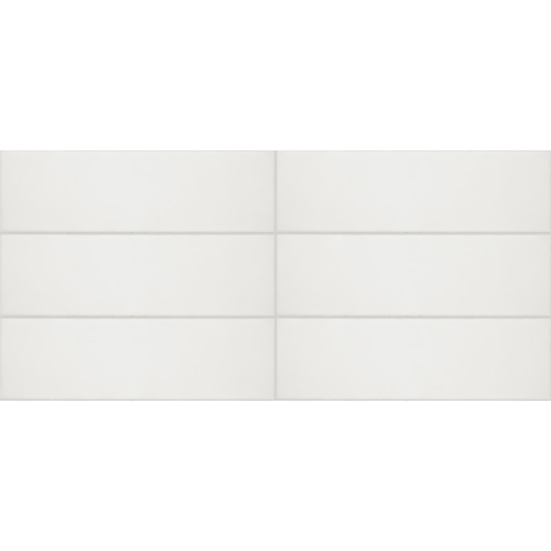 Stencil 4" x 12" Glazed Porcelain Linear Wall Tile (30 PC Per Carton) (8.72 SQFT Per Carton), White
