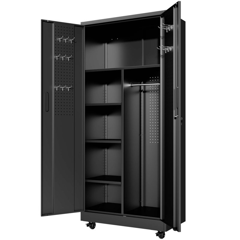 Armoire de rangement à roulettes avec portes verrouillables