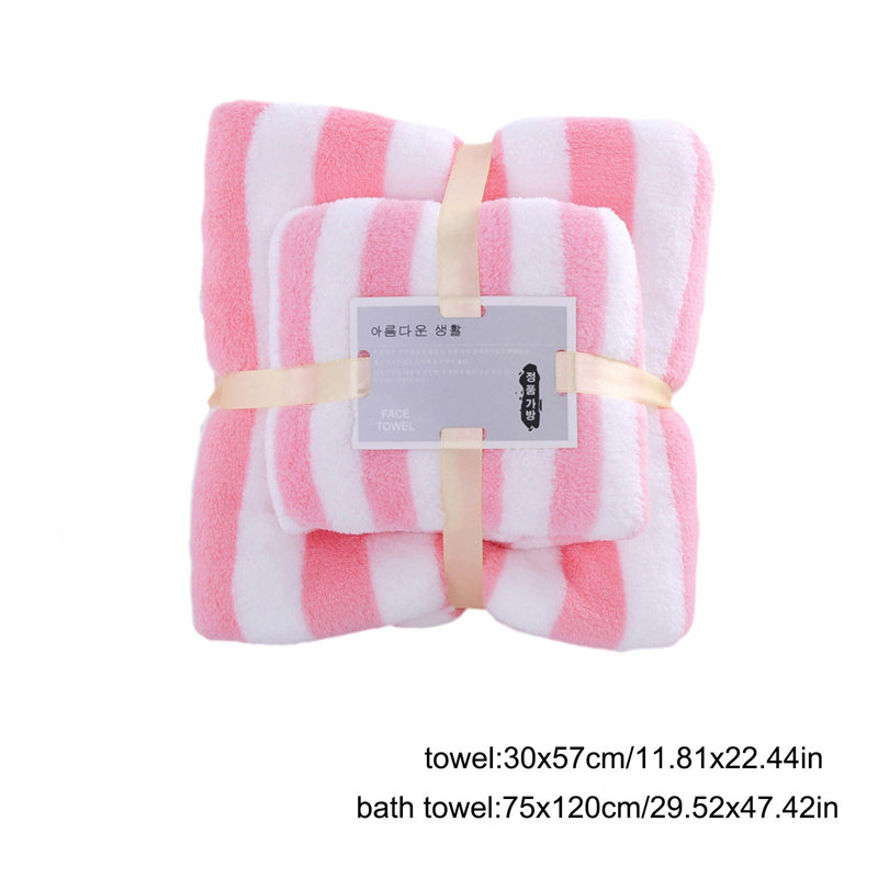 Soft Velvet 2 Piece Bath And Face Towel Set, Highly Absorbent Comfortable Towels For Home And Gym, 47.2x29.5in Pink, Pink