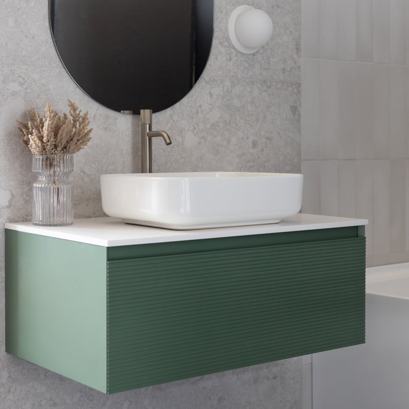 Lavabo de salle de bain vasque rectangulaire en céramique blanche, Blanc