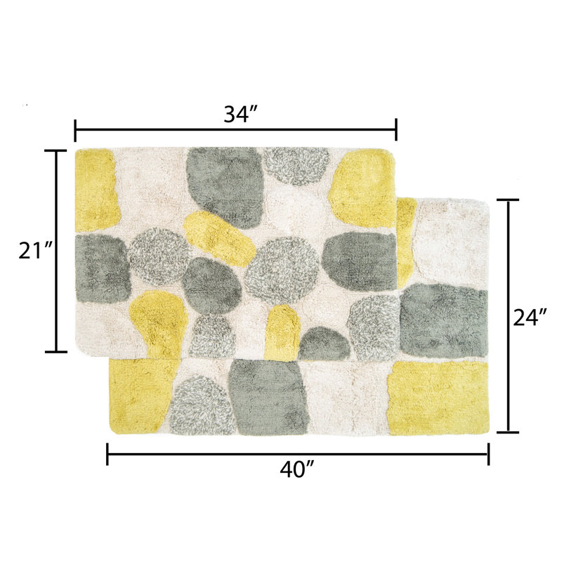 Creline Bath Rug Set, New Willow, 20"W x 32"L, 20"W x 32"L