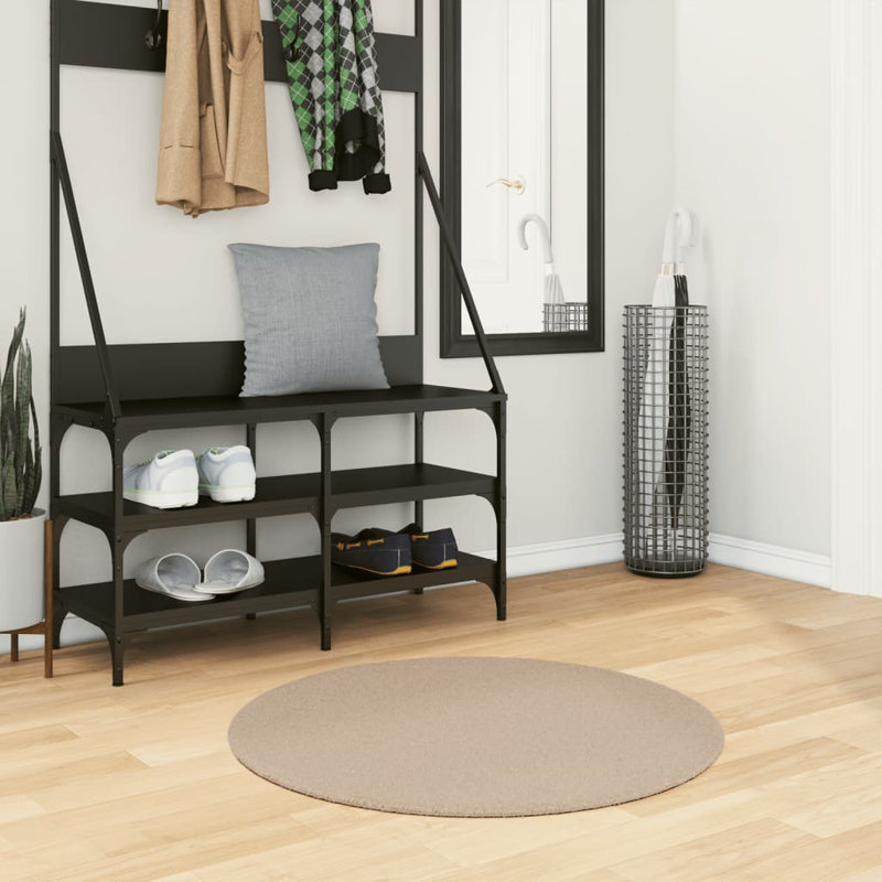 Rug "HUARTE" Short Pile Soft and Washable Sand, Round 80cm
