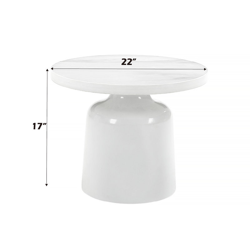 Table de bout en marbre et blanc Zaid