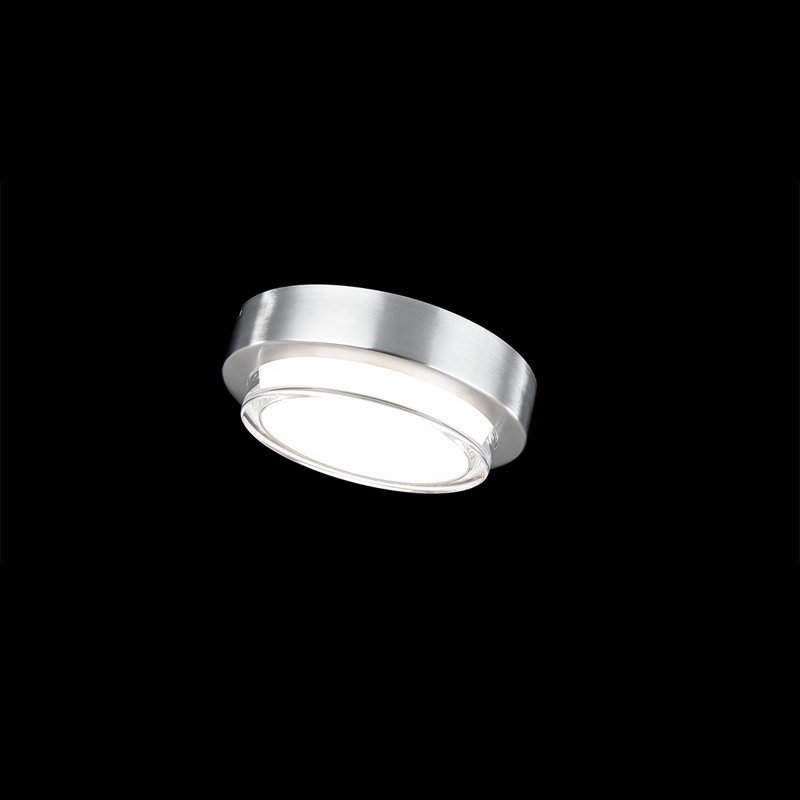 Zenith Indoor/Outdoor 7.75" Dimmable LED Flush Mount, Stainless Steel, 3000K