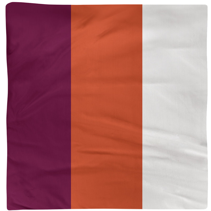 Striped Square Napkin, Maroon/Orange/White, Cotton Twill, 10" H x 10" W x 0.25" D